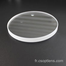 Fenêtre ronde en verre de silice de haute pureté de 90mm de diamètre